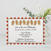Candy Cane Gingerbread Holiday Party Einladungen (Stehend Vorderseite)