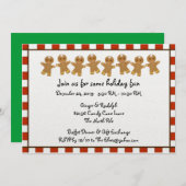 Candy Cane Gingerbread Holiday Party Einladungen (Vorne/Hinten)