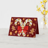 Candy Cane Gingerbread Man Karte (Gelbe Blume)