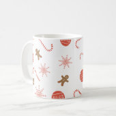 Candy Cane Gingerbread Man Snowflake Tasse (Vorderseite Links)