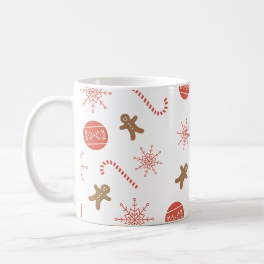 Candy Cane Gingerbread Man Snowflake Tasse (Links)