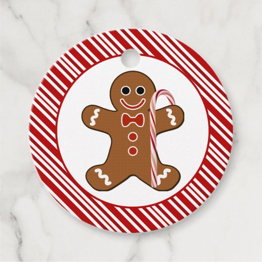 Candy Cane Gingerbread Mann Weihnachtsgeschenk Gef Geschenkanhänger (Vorderseite)