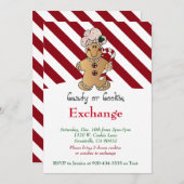 Candy Cane Gingerbrot Cookie & Candy Exchange Einladung (Vorne/Hinten)