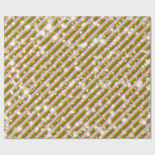 Candy Cane Glitzern, W Y G R Geschenkpapier (Flach)
