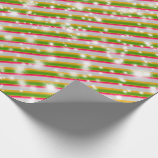 Candy Cane Glitzern, W Y G R Geschenkpapier (Ecke)