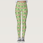 Candy Cane Green Christmas Leggings (Vorderseite)
