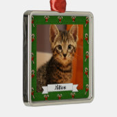 Candy Cane Green Frame individuell anpassbare Kitt Ornament Aus Metall (Rechts)