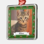 Candy Cane Green Frame individuell anpassbare Kitt Ornament Aus Metall (Links)