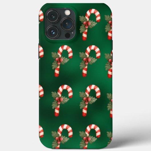 Candy Cane Green Metalliday Niedlich Case-Mate iPhone Hülle (Rückseite)