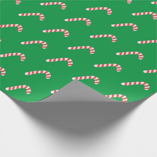 Candy Cane Green Niedlich Weihnachtsfeiertag Geschenkpapier (Ecke)