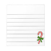Candy Cane Green Ribbon Christmas Drawing Lined  Notizblock (Vorderseite)