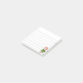 Candy Cane Green Ribbon Christmas Drawing Lined  Post-it Klebezettel (angewinkelt)