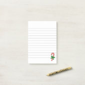 Candy Cane Green Ribbon Christmas Lined Post-it Klebezettel (Auf Schreibtisch)