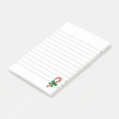 Candy Cane Green Ribbon Christmas Lined Post-it Klebezettel (angewinkelt)