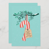 Candy Cane Greetings Feiertagskarte (Vorne/Hinten)