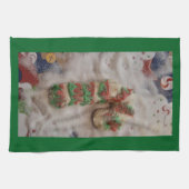Candy Cane Hand Towel on Green Geschirrtuch (Horizontal)