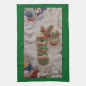 Candy Cane Hand Towel on Green Geschirrtuch (Vertikal)