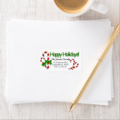 Candy Cane Happy Holidays Adressetikett (Insitu)