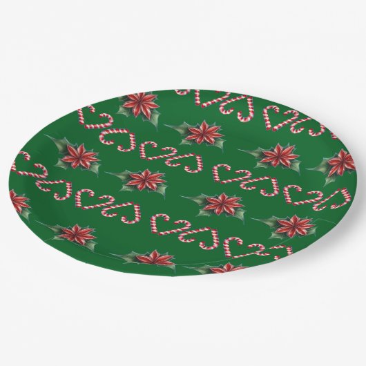 Candy Cane Heart and Holly Pattern – Festive Chris Pappteller (Schrägansicht)