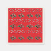 Candy Cane Heart and Holly Pattern – Festive Chris Serviette (Vorderseite)