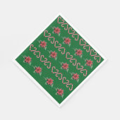 Candy Cane Heart and Holly Pattern – Festive Chris Serviette (Ecke)