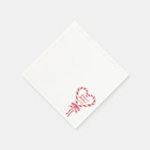 Candy Cane Heart & Bow | Custom Christmas Serviette (Ecke)