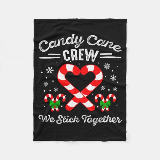 Candy Cane Heart Crew We Stick Together Matching P Fleecedecke (Vorderseite)