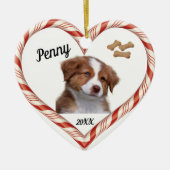 Candy Cane Heart Dog Ornament (Vorne)