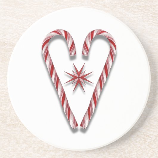 Candy Cane Heart Getränkeuntersetzer (Vorne)