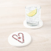 Candy Cane Heart Getränkeuntersetzer (Seite)