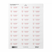 Candy Cane Heart Illustration Return Address Label (Vorne)
