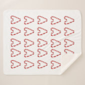 Candy Cane Heart Image Sweet Christmas Holiday Sherpadecke (Vorderseite (Horizontal))