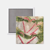 Candy Cane Heart Magnet (Vorderseite/Rückseite)