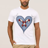 Candy Cane Heart Mens T - Shirt (Vorderseite)