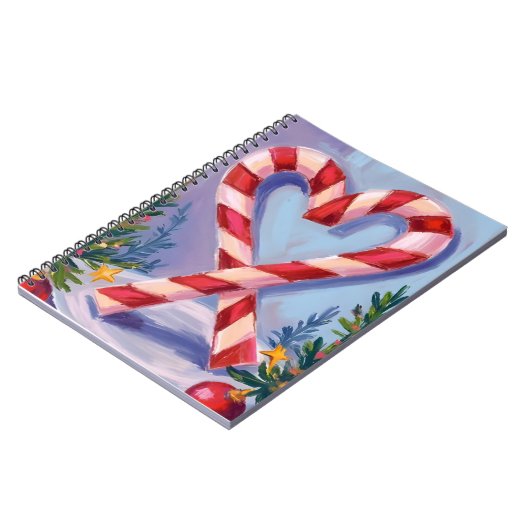Candy Cane Heart Merry Christmas Notizblock (Linke Seite)