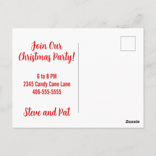 Candy Cane Heart Postkarte (Rückseite)