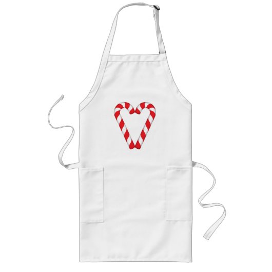 Candy Cane Heart Screwball Graphics Holiday Lange Schürze (Vorne)