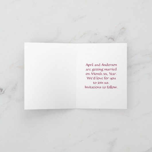 Candy Cane Heart Speichern Sie das Datum Karten (Innenseite)