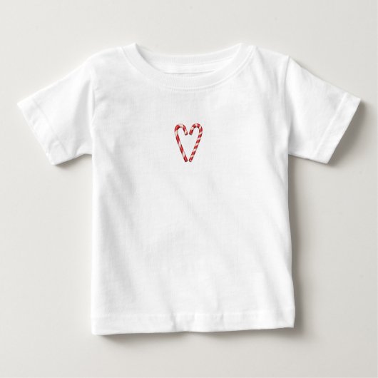 Candy Cane Heart Sweet Christmas Holiday Baby T-shirt (Vorderseite)
