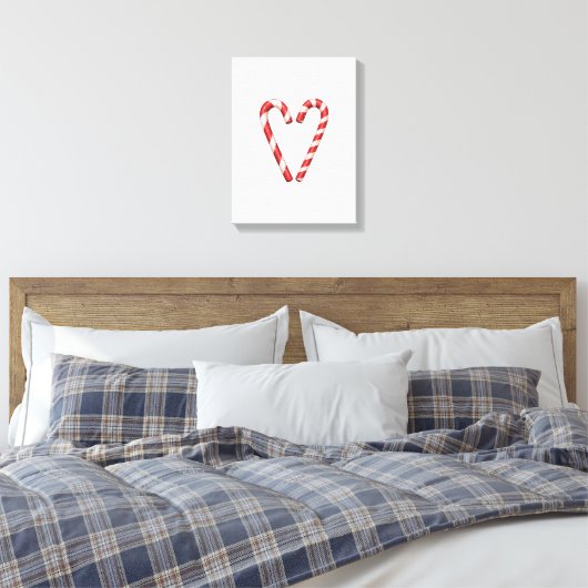 Candy Cane Heart Sweet Christmas Holiday  Leinwanddruck (Insitu (Schlafzimmer))