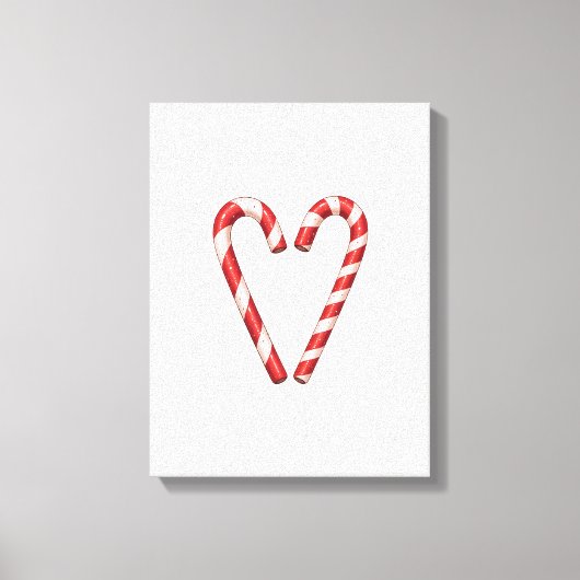Candy Cane Heart Sweet Christmas Holiday  Leinwanddruck (Vorderseite)