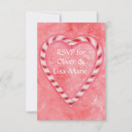Candy Cane Heart UAWG Response Card Winter Wedding RSVP Karte