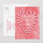 Candy Cane Heart Wedding Einladung Postkarten (Vorne/Hinten)