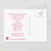 Candy Cane Heart Wedding Einladung Postkarten (Rückseite)