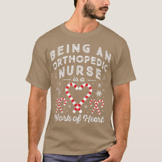 Candy Cane Heart Women Men Christmas Orthopädie Nu T-Shirt