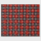 Candy Cane Hearts and Snowflakes On Plaid Geschenkpapier (Flach)
