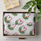 Candy Cane Hearts Happy Holidays Frohe Weihnachten Seidenpapier (Geschenk)
