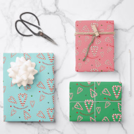 Candy Cane Hearts Personalisiert Holiday Geschenkpapier Set