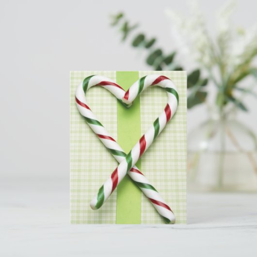 Candy Cane Hearts Postkarte (Stehend Vorderseite)