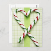 Candy Cane Hearts Postkarte (Vorne/Hinten)